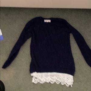 navy blue Pink Republic crew neck sweater